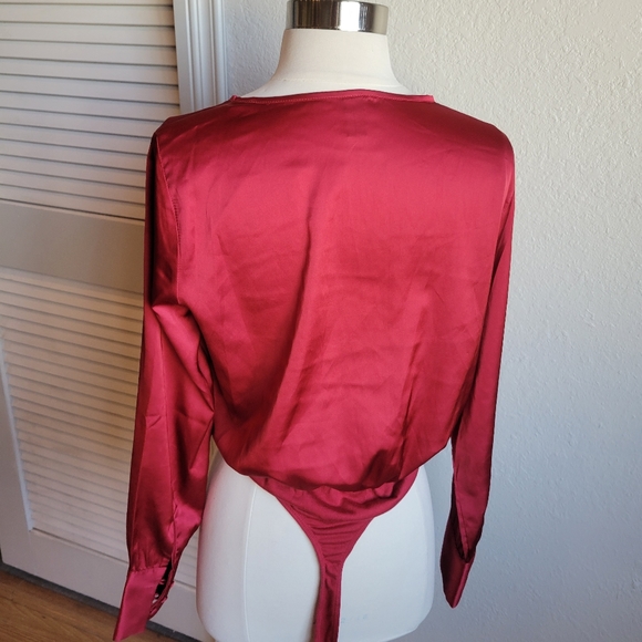 Windsor Red Satin Bodysuit - Picture 6 of 8